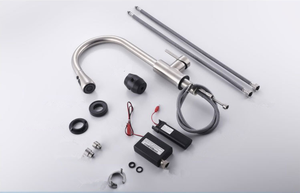 Rubinetto da <span class=keywords><strong>Cucina</strong></span> Moderno di Lusso con Doccetta Estraibile a Cascata, in Acciaio Inox 201 Nichel Spazzolato, <span class=keywords><strong>Flessibile</strong></span> per Uso Alberghiero - Product Image 5