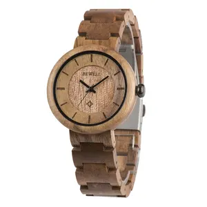 Reloj de madera hecho a mano para mujer, logotipo de bienvenida, reloj de pulsera personalizado, relojes de pulsera de madera de cuarzo para mujer