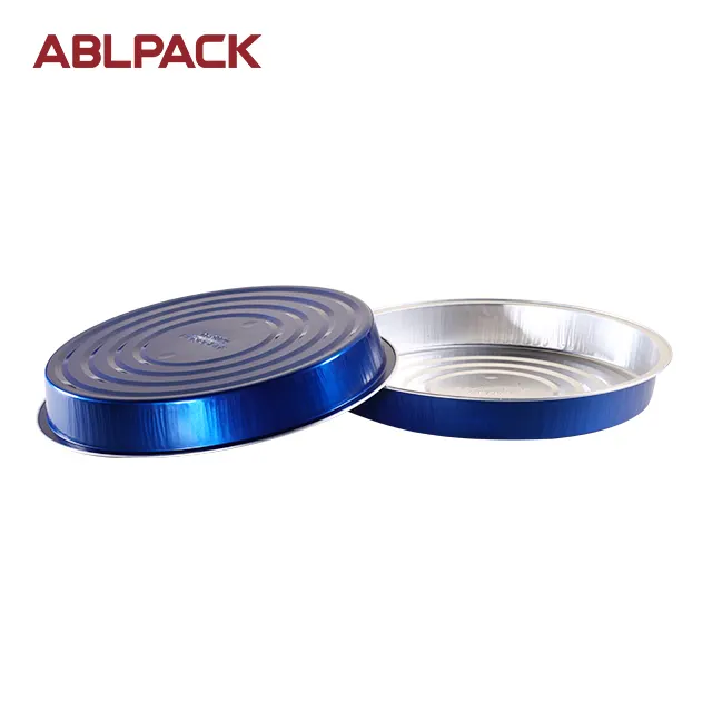 Hochwertige ABLPACK 580ml Langlebige bedruckte Aluminium folie Restaurant Takeout Container Tisch Tablett Pizza Pfanne Backblech