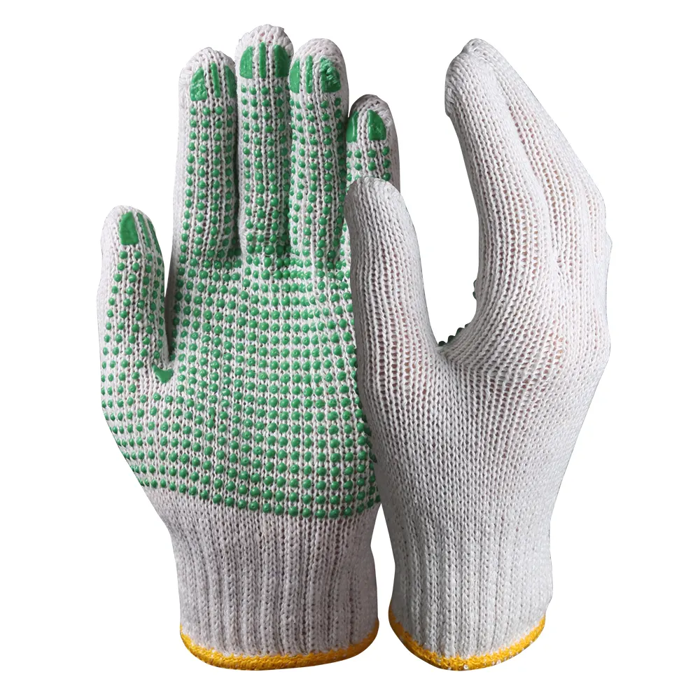 BEST String Knit Cotton GlovesとPVC DotsにPalmと7G/10G Durable FlexibleためAutomotive/Construction