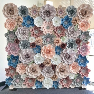 F-1473 fiori di carta fatti a mano artificiali da parete fiori di carta giganti decorazioni per feste di matrimonio da parete fiori decorativi e ghirlande - Product Image 2