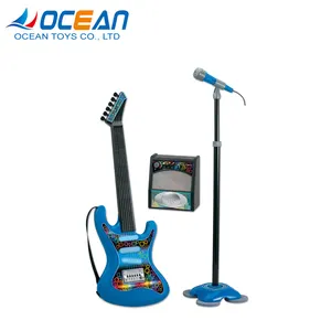 电子仪器设置音乐吉他玩具与麦克风和声音