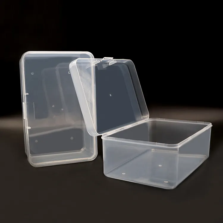 Di plastica di cotone cosmetico di trucco spugna prodotti trasparente clear box di stoccaggio