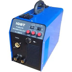 Inverter MIG IGBT portabel, mesin las Gas tanpa Gas MIG dengan kumparan pistol soket