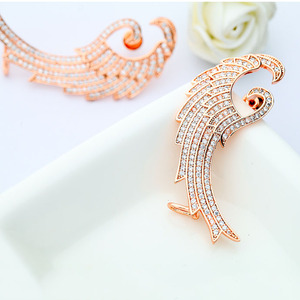 LUOEEMI Bán Buôn Châu Âu Thiết Kế Thời Trang 18K Rose Gold Hấp Dẫn Bar Đảng Jewelry Cánh Lớn Cuff Stud Earrings - Product Image 6