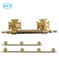 H023 Herrajes Metálicos para Ataúd de 155 cm de Largo con 4 Bases para Decoración Funeraria