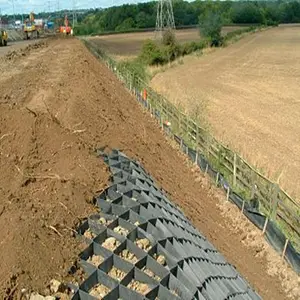 Système de socle de chargement de cellules Geocell, en HDPE bleu, pour le sable et le gravier