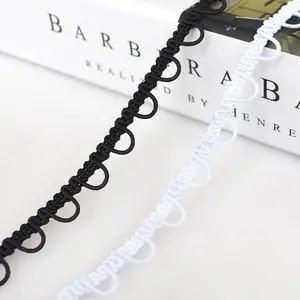 Deepeel AP161 1cm Black White Band Curved Edge Braided Webbing DIY Sewing Clothing Curtain Accessories Lace