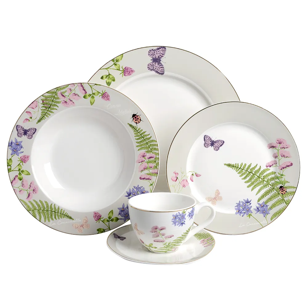 Eco friendly fine bone china cena insieme formale durevole di stoviglie set da tavola