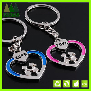 la moda de san valentín corazón <span class=keywords><strong>el</strong></span> amor llavero de metal para la pareja - Product Image 1
