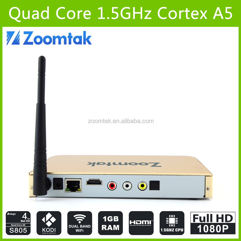 Amlogic S805 4 K 2.4 GHz / 5.8 GHz dual band wifi tv box android con KODI