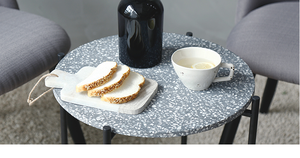 Tavolino da Caffè e Tè Rotondo in Metallo Stile Nordico con Piano in <span class=keywords><strong>Terrazzo</strong></span>, <span class=keywords><strong>Mobili</strong></span> per Dropshipping - Product Image 5