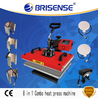Vente directe d'usine, presse à chaud multifonction 8 en 1 de la marque Brisense pour l'impression par sublimation sur t-shirt, casquette, chapeau, assiette