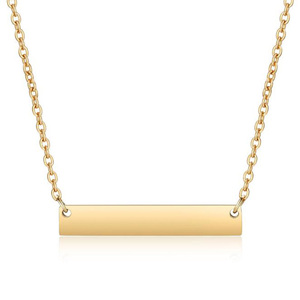 Collar con Colgante de Barra Personalizado, Placa de Acero Inoxidable con Nombre Grabado, Cadena Minimalista, Regalo Personalizado para Hombres y Mujeres - Product Image 4