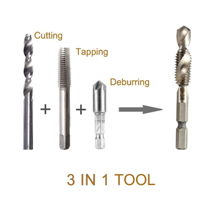 6Pcs M3 to M10 Metric Titanium Combined Combination HSS Drill Tap Bit Set for Screw Tapping <strong>Threading</strong> <strong>Tools</strong> - Product Image 4