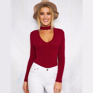 2017 Nuevas mujeres de la llegada wjite camisa corta cuello recortable <span class=keywords><strong>crop</strong></span> <span class=keywords><strong>top</strong></span> de <span class=keywords><strong>manga</strong></span> <span class=keywords><strong>larga</strong></span> - Product Image 4