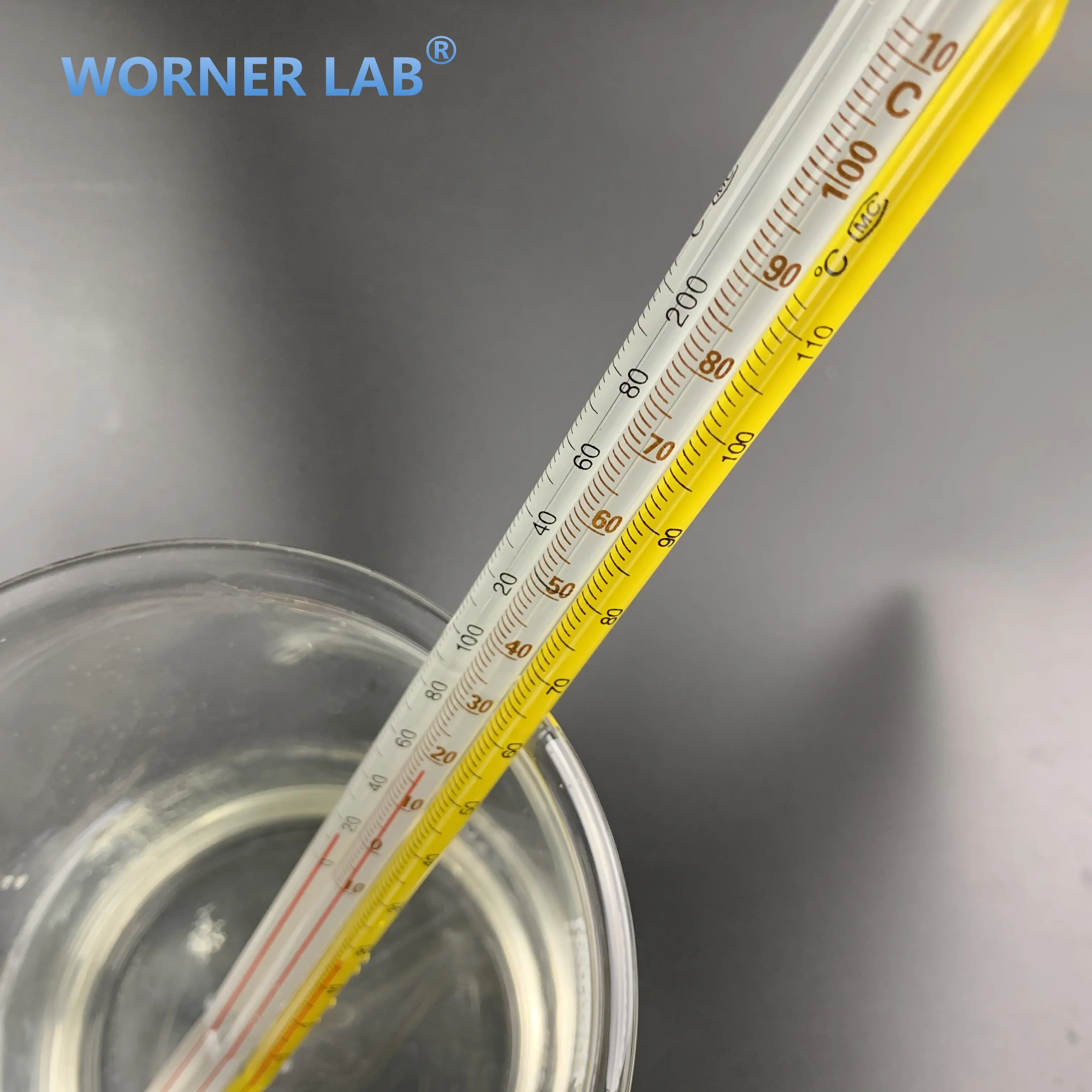 Termômetro de vidro da escala dupla do laboratório-50-50c e 0-50c vermelho