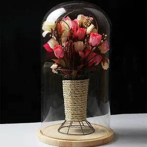 U shape eternal flower preserve glass dome with different size