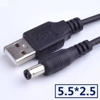 Bxon 1M 2A USB 2,0 a 5,5mm/2,5mm de 5 voltios de barril DC Jack Cable de alimentación