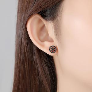 LUOTEEMI zirconi cubici Hip Hop orecchini per <span class=keywords><strong>ragazzo</strong></span> nero rodiato gioielli all'ingrosso pronti per la spedizione gioielli - Product Image 3