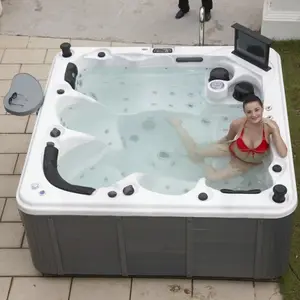 Sunrans Backyard arka bahçe Whirlpool masaj için jakuziler açık akrilik hidroterapi Spa küvetler 5 kişi için yüzmek Spa