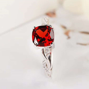 <span class=keywords><strong>Anello</strong></span> Regolabile con Gemma Singola, Gioiello in Argento Sterling 925 Placcato Oro 18k, <span class=keywords><strong>Anello</strong></span> con <span class=keywords><strong>Granato</strong></span> <span class=keywords><strong>Rosso</strong></span> Naturale da 7mm - Product Image 3