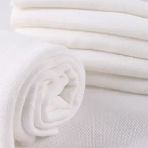 100% organische Weiß Baumwolle Gaze Muslin Stoff In Rollen Stoffe Für Baby Bettwäsche