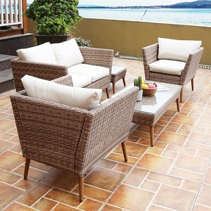 Style de luxe En Plein Air Rotin Tissé Meubles De Canne De Jardin Moderne Coin Canapé de Jardin - Product Image 5