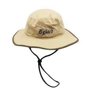 गर्मियों में आउटडोर सूरज सुरक्षात्मक तह मछली पकड़ने टोपी कस्टम लोगो कपास Boonie बाल्टी टोपी