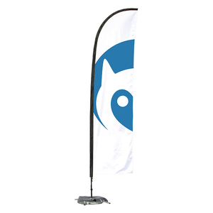 Bandiera Pubblicitaria Personalizzata per Eventi, Bandiera a Coltello, Asta in Alluminio, Stampa a Trasferimento Termico su Tessuto - Product Image 2