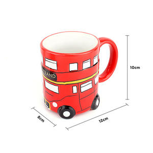 Supercute cup cà phê sữa trà Mug gốm sứ Xe buýt màu Đỏ Mug ấm cà phê Mug ấm hơn - Product Image 6