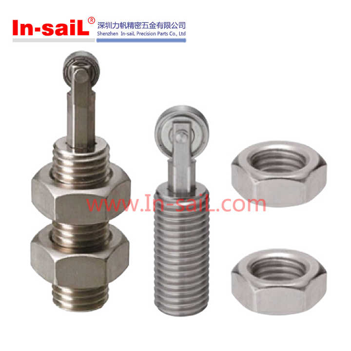 Spring Loaded Hex Screw Roller Plunger with Nut LRBPJ