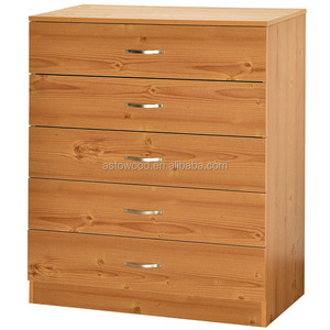 Commode simple en mélamine de 5 tiroirs, commode moderne, couleur imitation bois, bon marché - Product Image 3