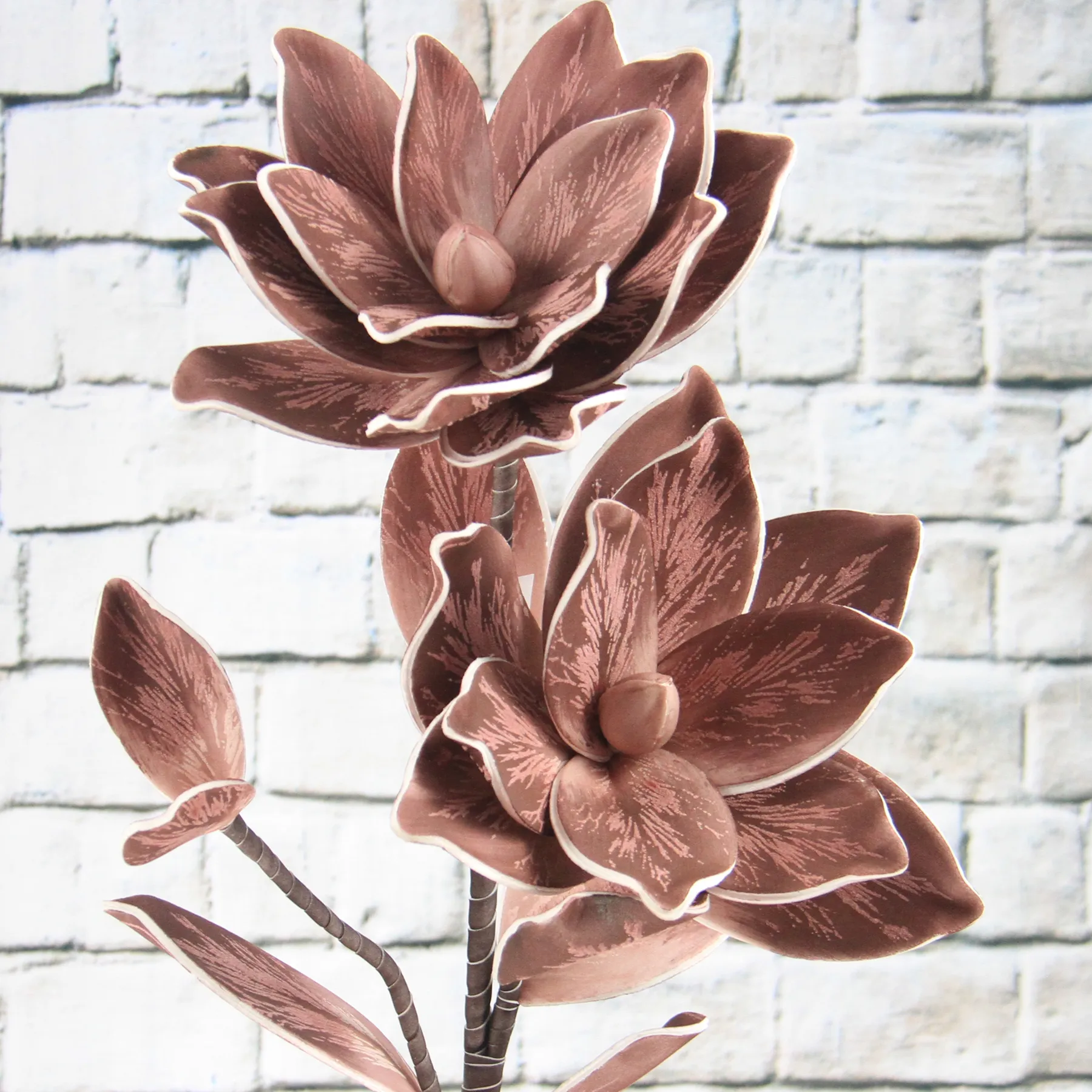 100CM ARTIFICIAL FLOWERS DECORATIVE PRINTED FOAM FLOWER MAGNOLIA WITH LEAVE FOR HOME/SUPERMARKET/HOTEL/RESTERRANT/AIRPORT