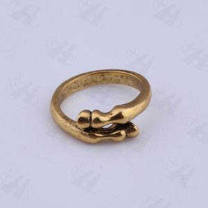 Bague vintage en alliage de zinc motif <span class=keywords><strong>sabot</strong></span> de cheval, style mode, emballage individuel en sachet, cuivre antique, personnalisable, 100 pièces CN;ZHE - Product Image 2