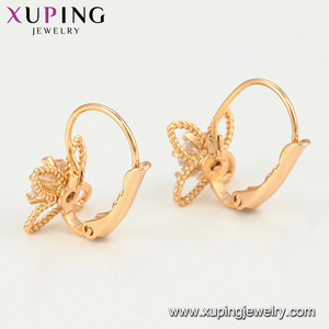 95469 xuping asil 2 gram altın dolgulu küpe, lüks çiçek kolu geri küpe bulguları - Product Image 2