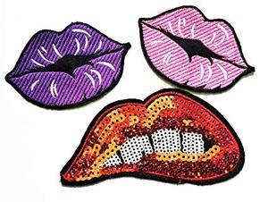 Nouveau style de patch brodé 3D personnalisé Lèvres Rouges avec fixation auto-agrippante et adhésive - Product Image 5