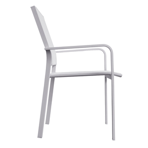 Moderno Blanco 5 piezas Patio Café Comedor Muebles Jardín al aire libre Porche <span class=keywords><strong>Mesa</strong></span> de aluminio <span class=keywords><strong>y</strong></span> <span class=keywords><strong>sillas</strong></span> de <span class=keywords><strong>4</strong></span> plazas Set - Product Image 4