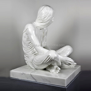 <span class=keywords><strong>Escultura</strong></span> femenina de mármol blanco de chica de baile de bailarina vedada moderna hermosa - Product Image 3