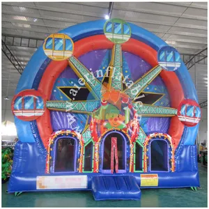 Inflatable Ferris Wheel Combo/Roda Bertema Inflatable Bounce Rumah untuk Dijual/Baik Inflatable Bouncy House