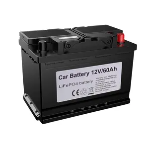 Kok Power Lithium LiFePO4 Auto Batterij Groothandel 12V 60Ah 62Ah Aangepaste Lood-zuur Batterij Vervanging