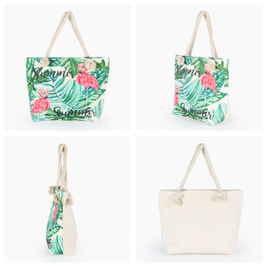 Sacs fourre-tout en toile vierges imprimés sur mesure en gros, sacs fourre-tout en toile à motif floral inspiré d'un bouquet <span class=keywords><strong>de</strong></span> lys par transfert thermique - Product Image 3
