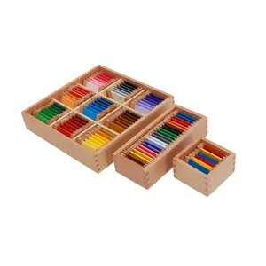 Learning Toys Montessori Materials Teaching Aids Wooden Educational Toys For Kindergarten And Nursery Color Tablets three boxes