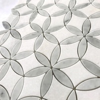 Carreaux de marbre blanc de Carrare en forme de cercle, mosaïque à jet d'eau, épaisseur 10 mm, parquet moderne pour chambre à coucher, salle de bain, cuisine, salle à manger