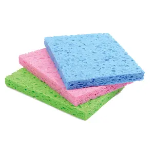 Esponja colorida personalizada da cozinha lavar produtos de limpeza celulose