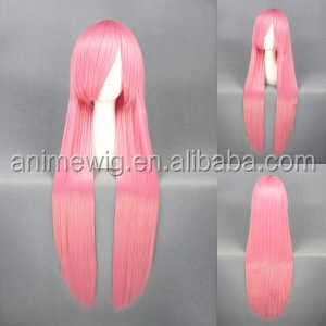 Perruque synthétique de cosplay d'anime de haute qualité, longue de 100 cm, rose, droite, Kuroko No Basketball Momoi Satsuki, pour Halloween - Product Image 5