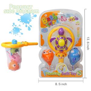 Jouets de bain pour bébé-Filet de pêche amusant pour <span class=keywords><strong>piscine</strong></span> avec <span class=keywords><strong>tortue</strong></span> en plastique et deux poissons-Super amusant pour la salle de bain et la <span class=keywords><strong>piscine</strong></span>-Fabriqué en ABS - Product Image 1
