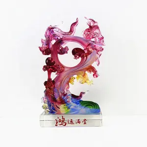 סיטונאי צבעוני זכוכית דגי עממיות אמנות דקורטיבי אמנות זכוכית דגי פסלים