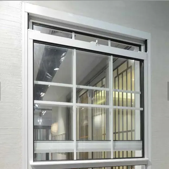 Американское алюминиевое вертикальное двухстороннее раздвижное окно из ПВХ