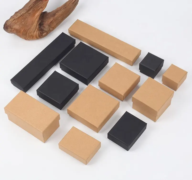 Benutzer definierte braune Design starre Pappe Papier Schmuck Geschenk verpackung Box für Armband